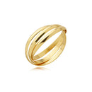 Anel Coração Cravejado com Zircônias Banhado a Ouro 18K