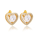 Anel Oval Cravejado com Zircônias Banhado a Ouro 18K