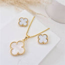 Conjunto Trevo Colar e Brincos Banhado a Ouro 18K