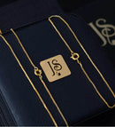 Kit Corrente Veneziana e Placa Militar Banhado a Ouro 18K