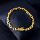 Pulseira Corrente Cadeado com Barras Banhada a Ouro 18K