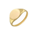 Anel Masculino Signet Liso Banhado a Ouro 18K