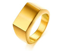 Anel Masculino Geométrico Escovado Banhado a Ouro 18K