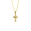 Colar Crucifixo Vazado Banhado a Ouro 18K