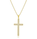 Colar Masculino Cruz Cravejada com Zircônias Banhado a Ouro 18K