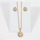 Conjunto Gota de Zircônia Colar e Brincos Banhado a Ouro 18K