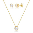 Conjunto Ponto de Luz Colar e Brincos Banhado a Ouro 18K