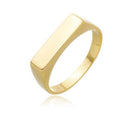 Anel Masculino Signet Retangular Banhado a Ouro 18K
