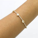 Pulseira Corações com Zircônias Banhada a Ouro 18K