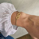 Pulseira Infinito Cravejado Banhada a Ouro 18K