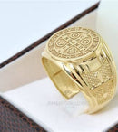 Anel Masculino Faixa Texturizada Banhado a Ouro 18K