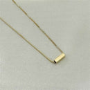 Colar Masculino Placa Retangular Banhado a Ouro 18K